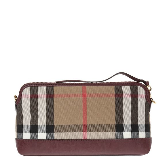 NWT BURBERRY HOUSE CHECK DERBY LEATHER ABINGDON CROSSBODY BAG CLUTCH - Picture 4 of 9